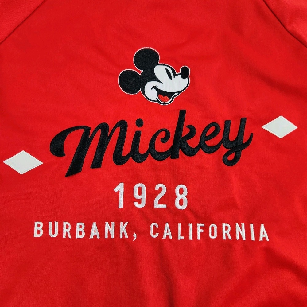 Disney Mickey Mouse 1928 Burbank CA Track Jacket Sz XL Red Full Zip Embroidered - Picture 11 of 14